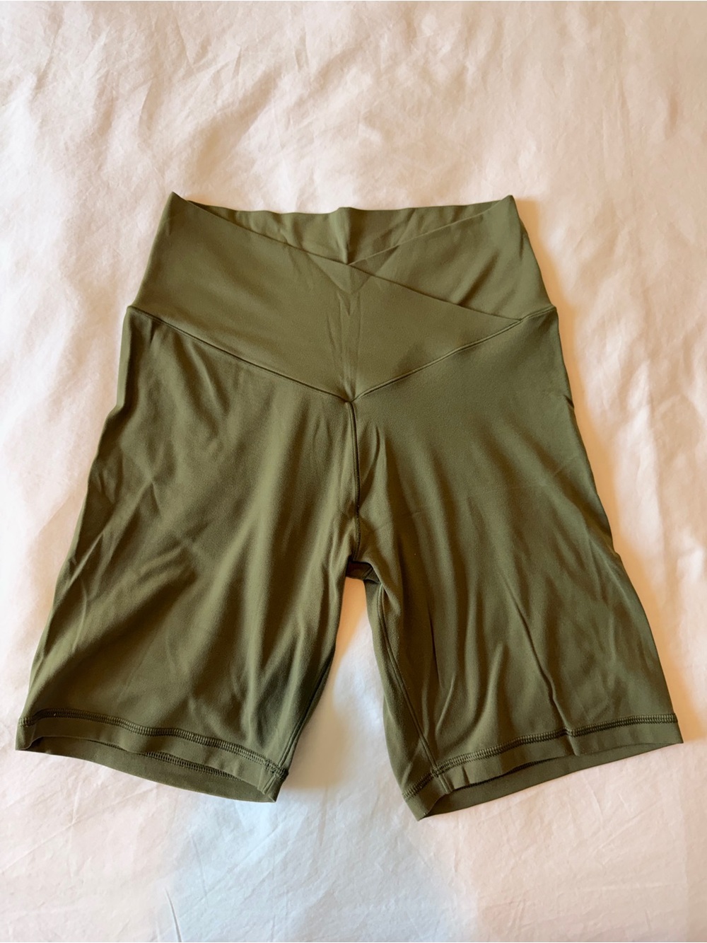 aerie Olive Green High-Rise Bike Shorts